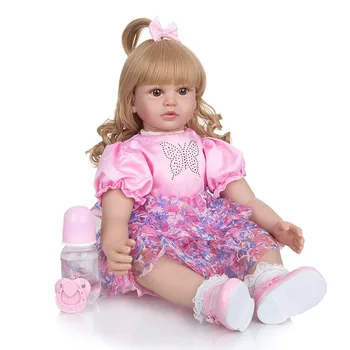 24 Tommer Vinyl Reborn Baby Doll Klud Krop Simulation Baby Tidlige Barndom Uddannelse Toy Mode Dukke Fotografering Rekvisitter