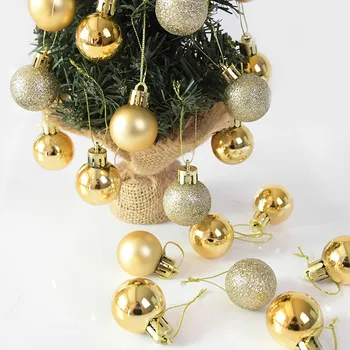24pcs 3cm Jul Bold Glitter juletræ Hængende Ornament Guld Sølv Røde Kugler Nye År Part Hjem Xmas Udsmykning Gaver