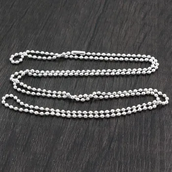 5pcs/parti 3 Størrelsen 1,5 mm 2,0 mm 2,4 mm Sølv Forgyldt Kugle Perler, Kæde Halskæde Perle Stik 65cm(25.5 tommer)