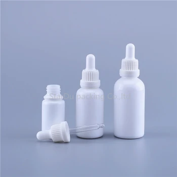 6STK 5-100 ML hvidt glas flaske æterisk olie flaske hyaluronsyre essensen røret tom flaske