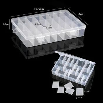9 Størrelser Plast Opbevaring Smykker Box Rum Justerbar Beholder til Perler Øreringe Box til Smykker Rektangel Max Sag