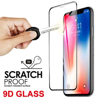 9D Screen Protector Glas Til iPhone 11 Pro Max X XS Antal XR Fuld Lim Temperd Glas Til iPhone 6 6S 8 7 Plus 11 Pro Max antal Glas
