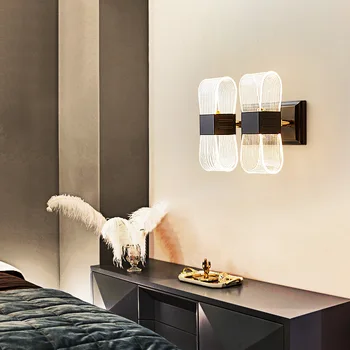 Blå væg lys krystal væglampe af krystal soveværelse korridor væglampe stue espelho soveværelse lampe væglampe