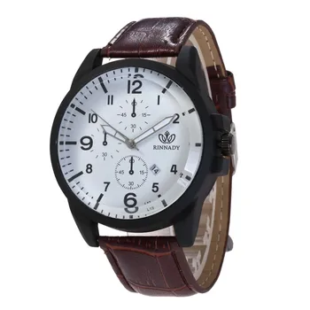 Business Mænd Ur Quartz Analog Læder Digitale Kalender Runde armbåndsur vægur mærkat nål ur til kvinder i rustfrit 30