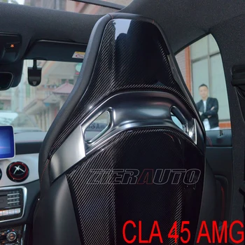 Carbon Fiber Interiør Trims For Mercedes-Benz CLA45 AMG Fuld/Tør Carbon Sæde Cover Passer Sædet Tilbage CLA 45 AMG Carbon Klistermærker