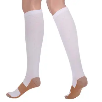EFINNY Kvinder Unisex kompressionsstrømper Fod Anti Træthed Bløde smertelindring Understøttelse af Socks Knee-High Sok