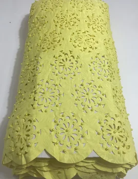 Franske Net Blonde Stof 2019 Seneste afrikanske lace lace stof, med perler mesh tyl stof Afrikanske Broderi ELM010 fuchsia