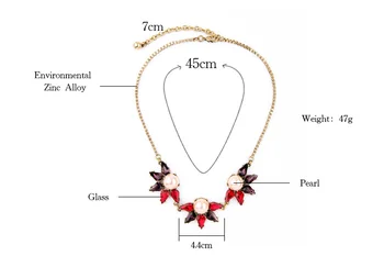 Hot Salg Bijoux Håndværk Seneste Halskæde Med Egyptiske Zink Legering Blomstrende Boutique Collier Mujer Krystal Halskæder