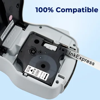 InkExpress Sort på Hvidt Etiketter fra DYMO D1 Tape 19 mm Mærkning Tape 45811 Printer Bånd For Dymo LabelWriter 400 450 Duo