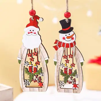 Jul Hængende Ornamenter Hule Snemand Rensdyr Santa Indretning Af Træ Xmas Tree Vedhæng Part Nye År Julepynt