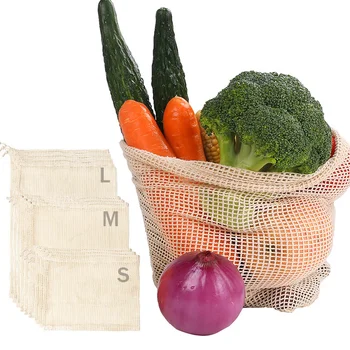 Køkken Tilbehør, Praktisk, Miljøvenlig Vegetabilsk Taske Genanvendelige indkøbsposer til Grøntsager Mesh Taske