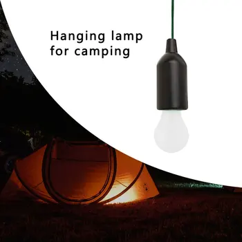 Led Bærbare Farverige Reb Lys Retro Belysning Telt Camping Pære Trække Linjen Nat Lys Snor Træk Pæren