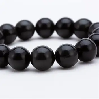 Naturen Obsidian Perle Armbånd 10mm Perler Armbånd 20cm DIY Smykker For Tilbehør til Kvinder Engros-Gratis fragt