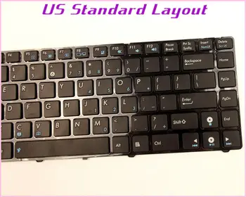Nye AMERIKANSKE Tastatur Layout til ASUS U80 U80E U80V U81 A43S P31S UL30JT UL30AT U30JC UL30KU K42JZ Laptop/Notebook MED SORT RAMME