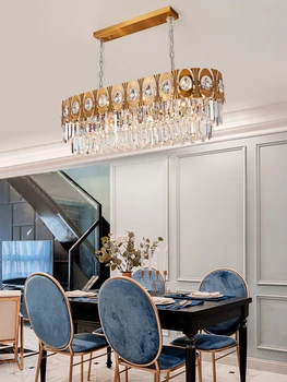 Nye luksus krystal lysekrone stue lampe rektangel moderne glans salon restaurant lysekrone soveværelse Europæiske lysekrone