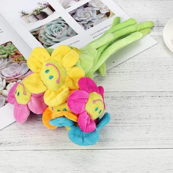 Plys Sun Flower med Bøjelige Stængler Smil Ansigt Fyldt Toy Home Decor Simulering solsikke Blomster til børn piger room