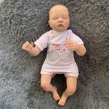 Reborn Baby Doll 22 Inches Naturtro silikone Vinyl detaljeret håndmalet bebe reborn Dukke Legetøj nytår Gave