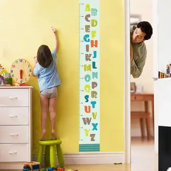 Sjove Bogstaver Højde Måle Wall Stickers til Børn Værelser Multifunktions-Mærkat Plakat Pegatinas de Forhold Stue Dekoration