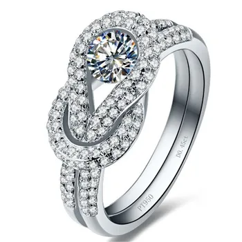 Testen er Positiv Største Sten på 0,45 CT Super Luksus Moissanite Ring Diamant Smykker Solid 18K Hvide Guld Jubilæum Gave