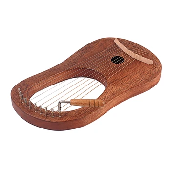 Træ-Harpe 10 String Harpe Bærbare Lille Lyre med Holdbare Streng musikinstrumenter