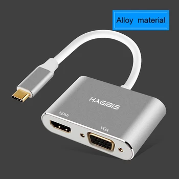 USB-C HDMI-VGA-Adapter, USB Type-c til HDMI 4K for MacBook Pro ChromeBook Xiaomi Huawei Mate 10 USB-C HDMI