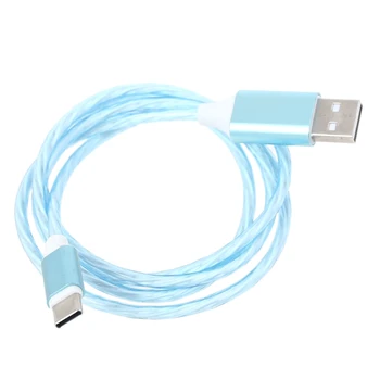 USB til Type-C Data opladerkabel 3 Model LED-Lys Touch Skifte Til Mobiltelefon