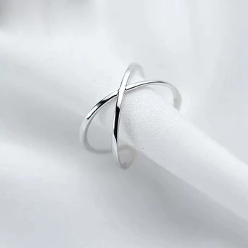 Vintage 925 Sterling Sølv på Tværs af Ringe til Kvinder Bryllup Trendy Smykker Store Justerbar Antikke Ringe
