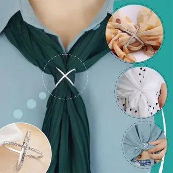1stk Elegante Multi-funktionelle Tørklæde Spænde Tørklæde Ring Indlagt Rhinestone Krystal Tørklæde Sjal Spænde Tøj DIY Klemme 2020