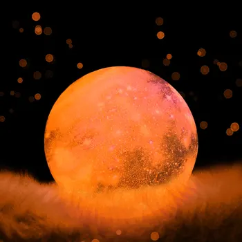 3D Malet Starry Sky Moon Lamp 16 Farver, Fjernbetjening, Genopladelige Himlen Galaxy Lys Planet Tågen Nat lys natbordet Indretning