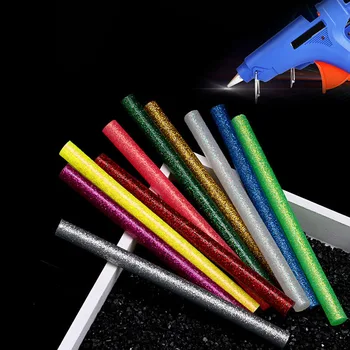 5Pcs/sæt Farvede Hot Melt Lim Pinde 7mm Selvklæbende Diverse Glitter Glue Sticks Professionel For Elektrisk Lim Pistol Håndværk Reparation