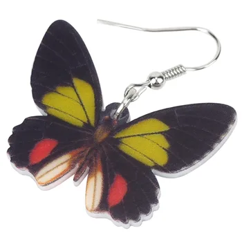 Bonsny Akryl Blomster Elegante Butterfly Øreringe Big Heart Drop Mode Insekt Smykker Til Kvinder, Piger, Damer Teens Engros