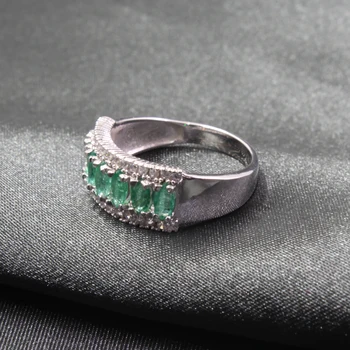 CoLife Smykker naturlige smaragd ring 7 stykker 2.5*5mm real emerald sølv ring klassiske 925 sølv smaragd smykker til fest