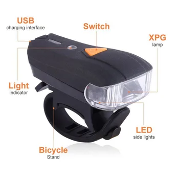 Cykel Smart LED-Lys Foran USB-Genopladelige Mountainbike Styret Lommelygte 300 Lumen Høj Lysstyrke Cykling Lys