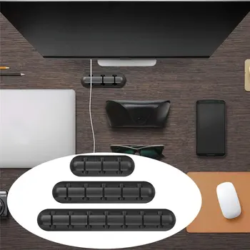 Desktop Kabel-Arrangør Fleksibel Kabel-Beslag-USB-Kabel-Arrangør Beslag Holder til Mus, Tastatur og Headset Bruser Ordenssans