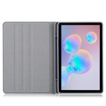 For Samsung Galaxy Tab S6 Lite 10.4 2020 SM-P610 SM-P615 Folio Tablet Cover Sand Holder PU Læder Folde Stå Tilfældet med+film