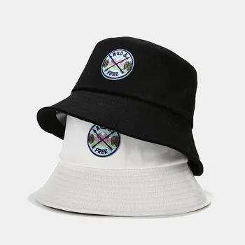 Foråret Bomuld Brev Broderi Bucket Hat Fiskeren Hat til Udendørs Rejse Hat Solen Cap Hatte til Mænd og Kvinder 322