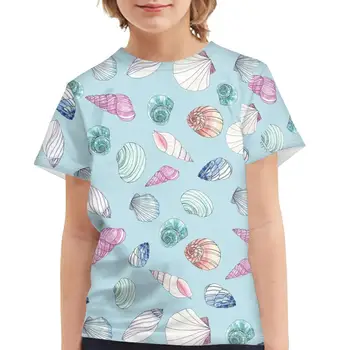 HYCOOL Børn T-shirt Tegnefilm Shell Mønster Børn Dreng Piger Shirts Baby Barn Tee Toppe Tøj Korte Sommer for Børn Klud
