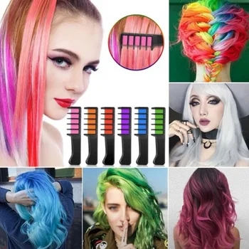 Ikke-Giftige Mini Disponibel Personlig Brug Hair Kridt Farve Kam Farve Kits Midlertidig Part Cosplay Salon Hår Farvning Af Hår Stil Værktøj