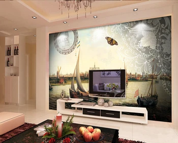 Italiensk baggrunde,Venice city sejlads vindmøller, der anvendes i den stue, soveværelse, TV væggen vandtæt papel de parede