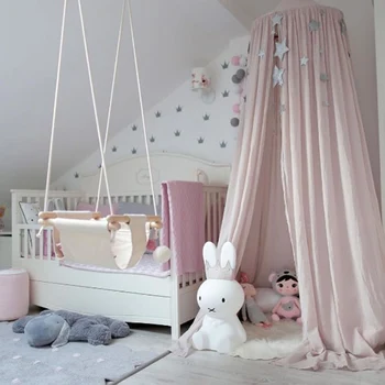 KAMIMI Baby Bed Tæppet Børn Room Decoration Krybbe Netting Baby Telt Vasket Bomuld Klud Hang e Baby Myggenet Photogra