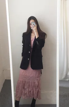 Kvinde Frakker Amerikanske Slim Fit Jakke Med Bælte Langærmet Dragt, Frakke, Jakke Femme Toppe I 2020 Nye Ankomst Sort Pink Outwear