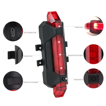 LED Cykel Lys USB-Vandtæt-Indikatoren Lyser Mountainbike Sikkerhed Advarsel Lys