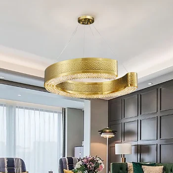 Moderne krystal lysekrone til levende værelses luksus guld hængende lampe i soveværelset runde indendørs belysning