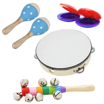 Musical Instrument Sæt, 6stk Musik Uddannelse, Legetøj til Børn, Fysisk Legetøj og Gaver til Børn