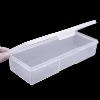 Neglelak Holder Plast Søm Forbrugsstoffer Opbevaring Boks Rektangel Negle Pensler, Værktøjer, Case(Hvid)