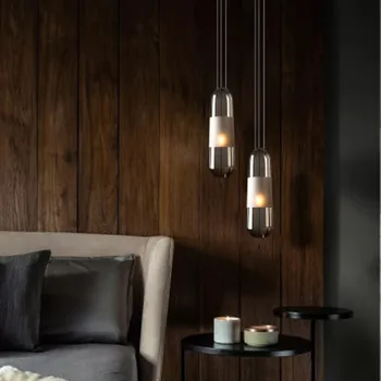 Nordiske kreative LED Glas vedhæng lys med et Enkelt hoved hængende lampe soveværelse deco-suspension armatur sengen restaurant inventar