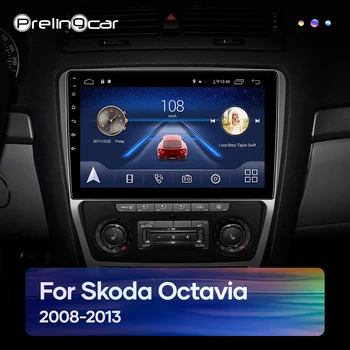 Prelingcar Android10.0 2-din DVD-Octa-Core Bil Radio Mms Video-Afspiller, GPS-Navigation For SKODA OCTAVIA 2 2010 11 12 13