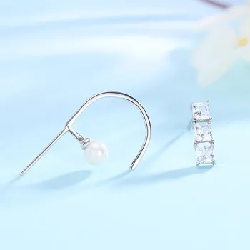 S925 sterling sølv allergivenlige uregelmæssig perle øreringe fashion damer enkel luksus design øreringe 6-7236