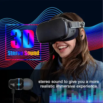 Spil Lyd Aluminium Legering Med Pose Støj Isolering Bærbare Stærk Bas Øretelefoner, Hovedtelefoner med Kabel Til Oculus Søgen VR Headset