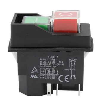 Vandtæt Electronetic trykknap Switch 5 Pins KJD17 220-240V Spole netic Starter el-Værktøj sikkerhedsafbrydere